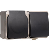 Блок розетка+выключатель Сатурн IP54 SBE-04w-16-SWS