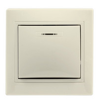 Выключатель 1-клавишный Венера SBE-01i-10-SW1-1-c (с индикатором 10А бежевый)