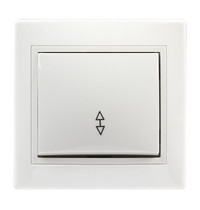 Выключатель проходной 1-клавишный Венера SBE-01w-10-SW12-0-c (10А керамика белый)