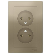 Розетка 2 гн AtlasDesign Systeme Electric ATN000520 (без з/к с/у в сборе 16А шампань)
