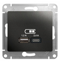 Розетка USB+USB Schneider Electric Glossa SE GSL000739 (механизм антрацит)