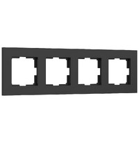 Рамка на 4 поста Slab Werkel W0042908 (черный матовый)