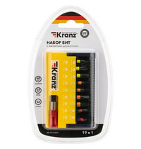Набор бит с магнитным держателем Kranz KR-92-0465 (19 шт в пластиковом кейсе)