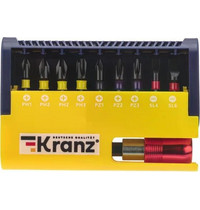 Набор бит с магнитным держателем Kranz KR-92-0466 (10 шт в пластиковом кейсе)