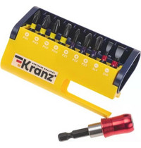 Набор бит с магнитным держателем Kranz KR-92-0466 (10 шт в пластиковом кейсе)