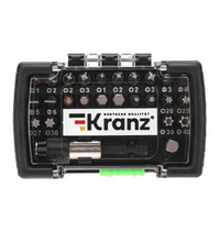 Набор бит с магнитным держателем Kranz KR-92-0464 (32 шт в пластиковом кейсе)