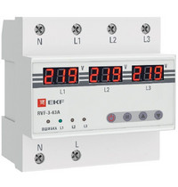 Реле выбора фаз EKF Proxima RVF-3-63A с дисплеем 63А