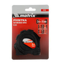 Рулетка Matrix Black 31013 (3 м х 16 мм обрезиненный корпус)