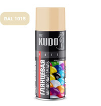 Эмаль аэрозольная универсальная Kudo Arte KU-A1015 520мл (быстросохнущая, высокоглянцевая, акриловая, слоновая кость RAL1015)